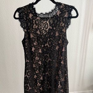 Hidden Label black illusion lace mini dress sleeveless